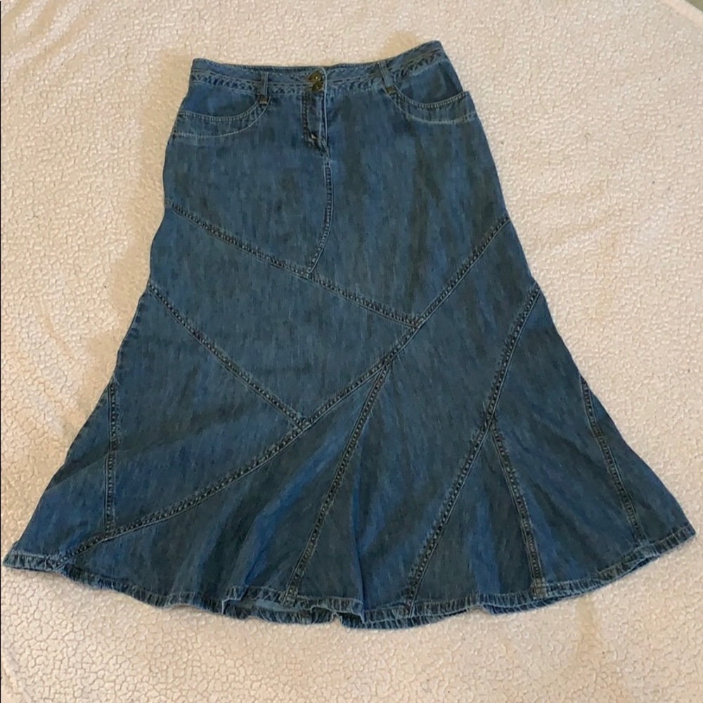 Women denim midi skirt